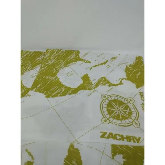 Zachry North American Map Bandanas Lot Of 4 Unique Design Special Deal Green Wht - Picture 4 of 5